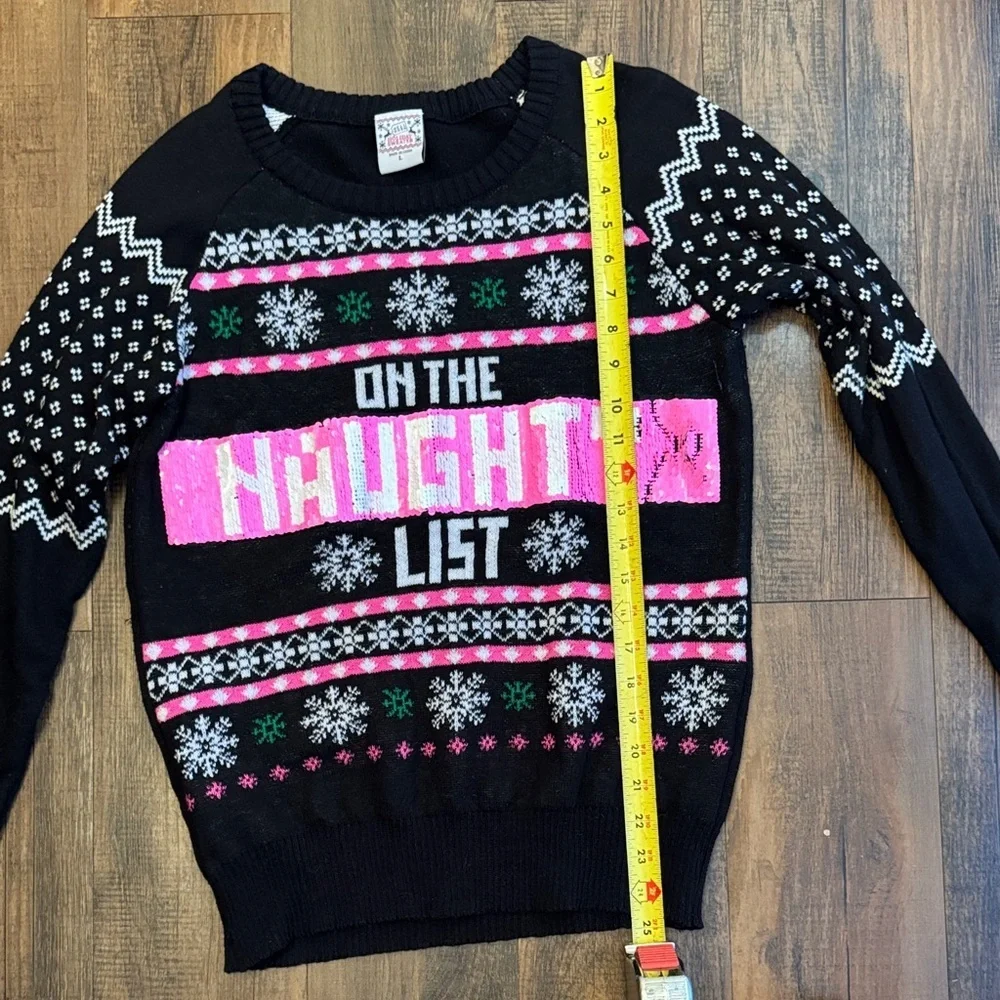 Well Worn Black and Pink Festive Sweater